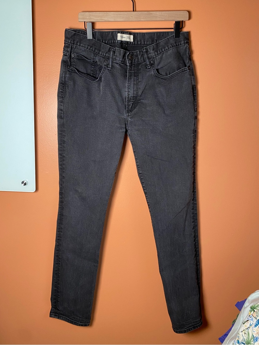 Gap 1969 Men's Skinny Jeans Size 33x32 Black Denim Cotton Blend